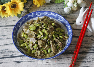 [home Cooking] Fried Edamame with Bamboo Shoots recipe