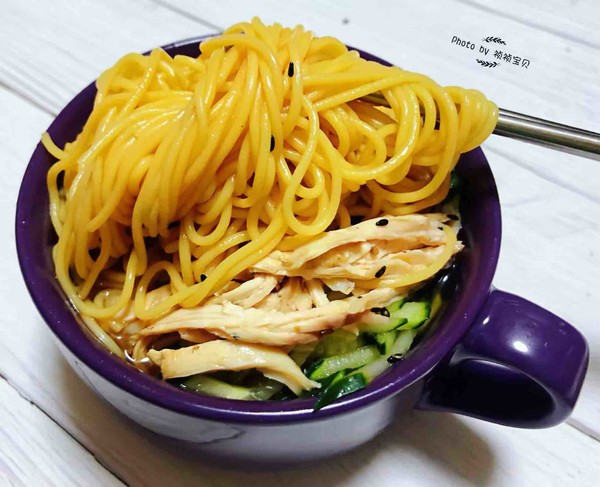 Cold Noodles with Shredded Chicken and Cucumber recipe