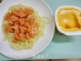 Dumpling Noodles with Cheese Sauce recipe