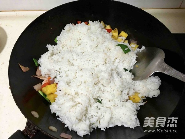 Seafood Pineapple Fried Rice recipe