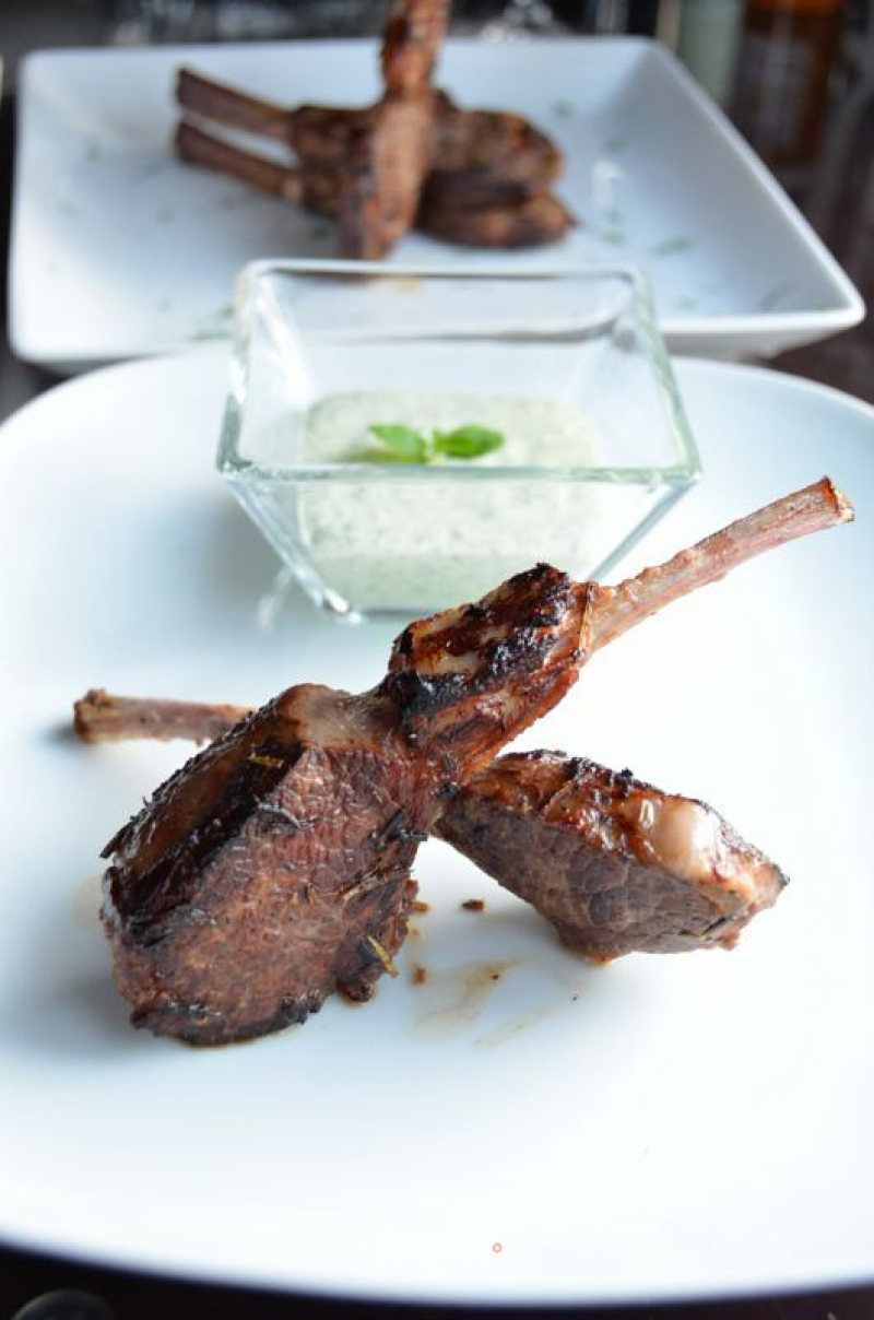 Yogurt Mint Sauce with Lamb Chops recipe