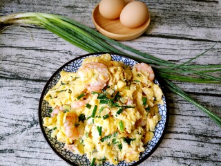 Fried Shrimp with Eggs recipe