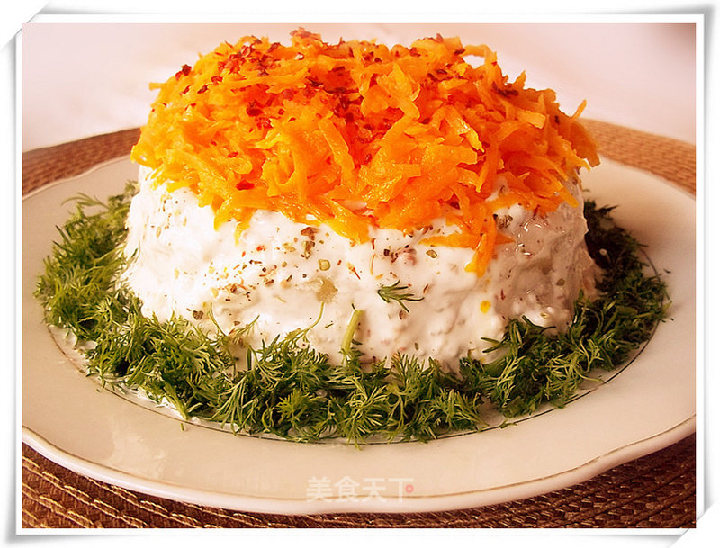 Healthy Food: Potato and Carrot Salad Cake recipe