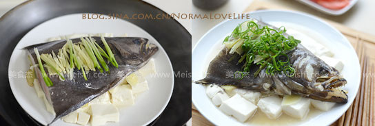 Opium Fish Steamed with Tofu recipe