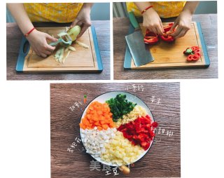 Meat and Vegetable Collocation-colorful Chicken Rice, A High-value Delicacy that Babies Can't Resist recipe