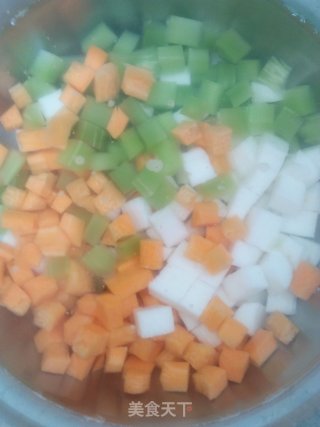 Pastoral Three-color Diced Pork recipe