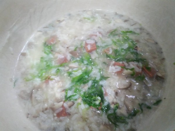 Luncheon Meat and Vegetable Porridge recipe