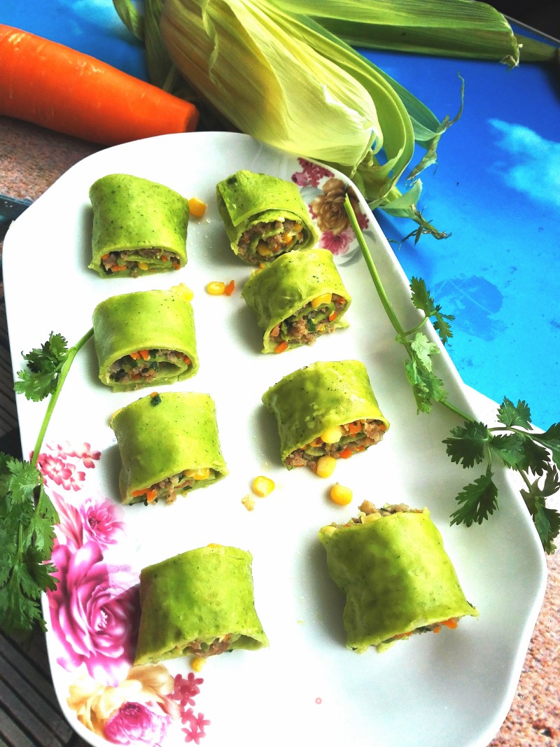 Colorful Green Egg Roll recipe