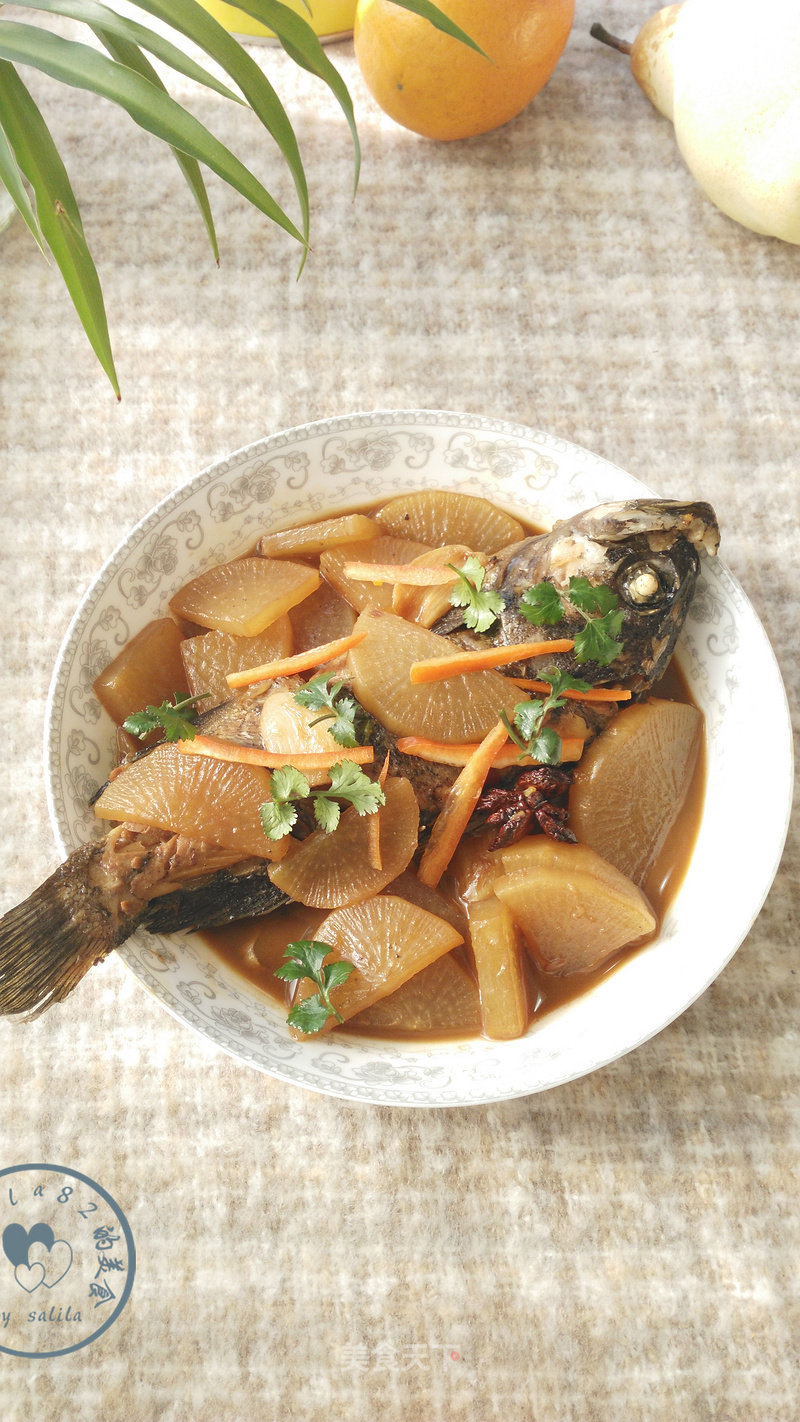Braised Sea Black Fish with Radish recipe