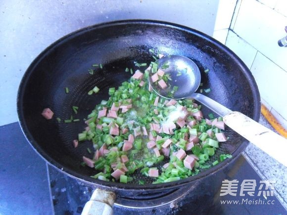 Fried Rice with Spinach Stalks recipe