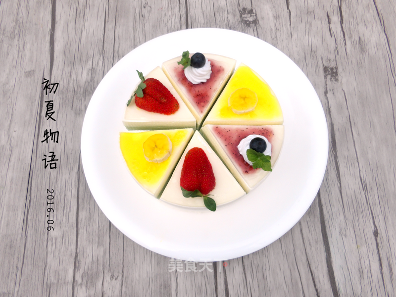 #aca烤明星大赛# Rainbow Yogurt Frozen Cheesecake recipe