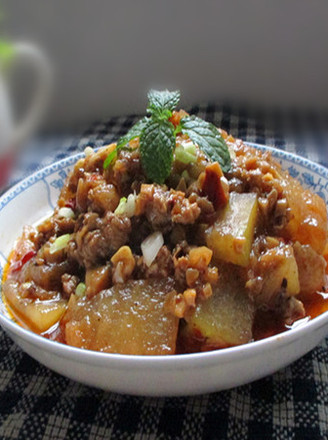 Roasted Winter Melon with Minced Meat recipe