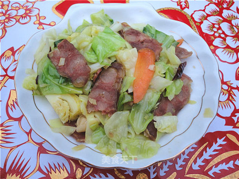 Stir-fried Cabbage with Sausage recipe