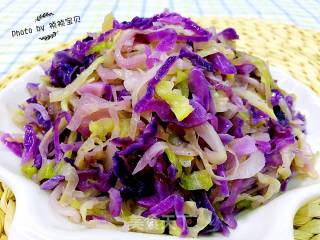 Vegetarian Stir-fried Two-color Noddle recipe