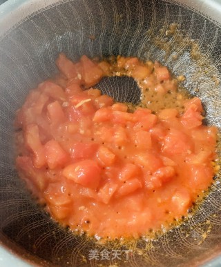 Tomato Minced Meat Mixed with Udon recipe