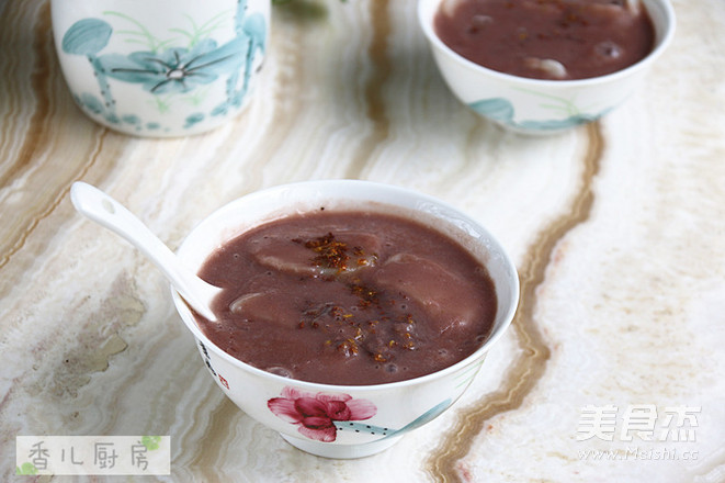 Sweet-scented Osmanthus Red Bean Barley Rice Cake Soup recipe