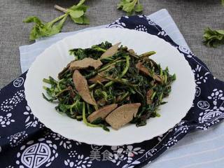 #春食野菜香# Stir-fried Pork Liver with Wolfberry Vegetables recipe