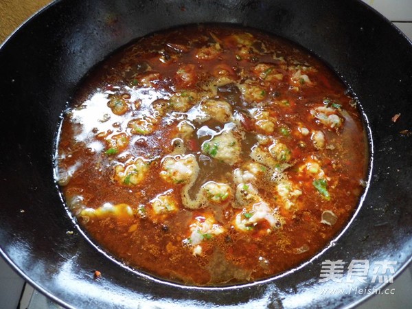 Cilantro Meatballs in Red Soup recipe