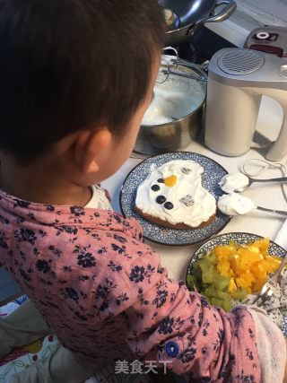 Gradient Cream Naked Cake-children's Homemade Birthday Cake recipe