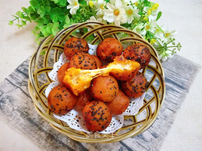Pumpkin Glutinous Rice Cheese Heart Ball recipe