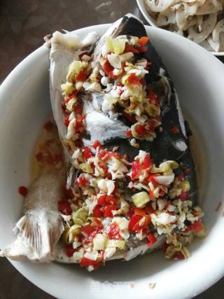 Steamed Fish Head with Chopped Pepper recipe