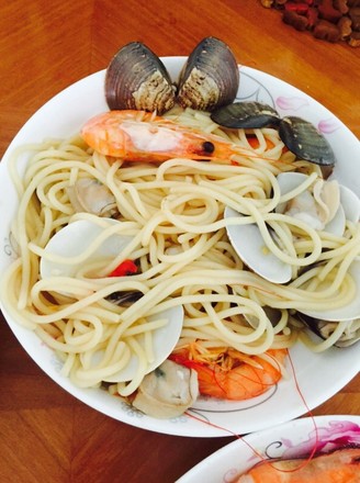 Shrimp and Clam Spaghetti recipe