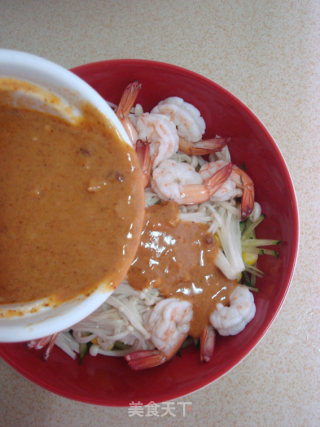 Shrimp in Sesame Sauce Mixed with Mixed Vegetables recipe