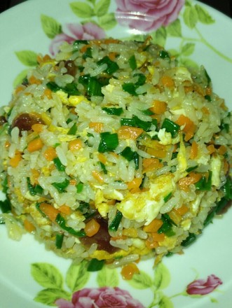 Fried Rice with Egg Sausage recipe