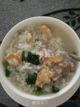 Mustard Shrimp Dried Lean Pork Congee recipe