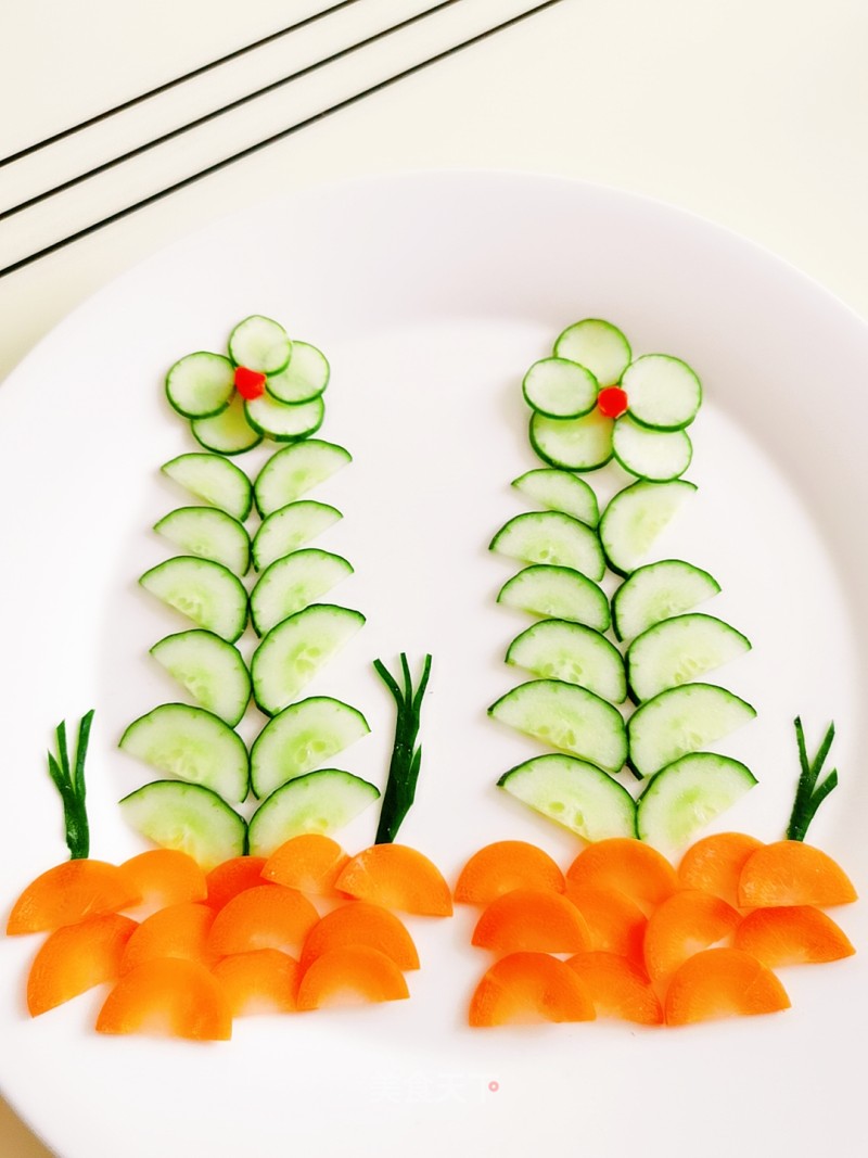 Cucumbers and Carrots on A Plate recipe