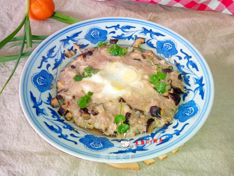 Steamed Egg with Mushroom Minced Meat recipe