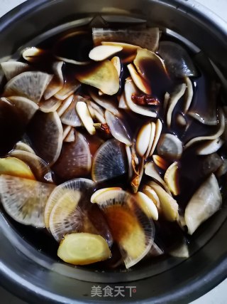 Served with Porridge and Side Dishes ~ Sweet and Sour White Radish recipe
