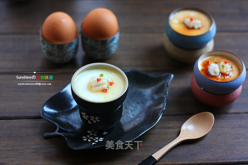 How to Steam A Tender and Beautiful Custard--fresh Squid and Hibiscus Egg