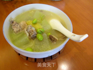 Edamame and Winter Melon Pork Ribs Soup recipe