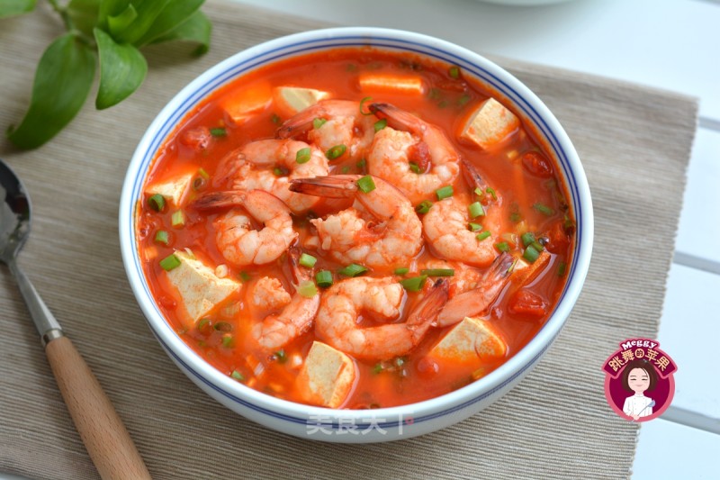 Braised Shrimp with Tomato Tofu recipe