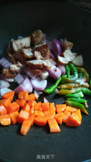 Braised Pork and Seasonal Vegetable Rice recipe