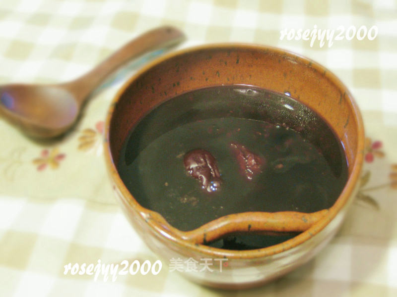 Black Glutinous Rice Porridge with Red Dates recipe