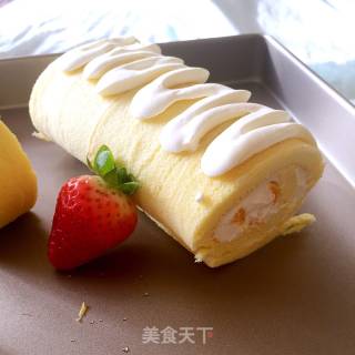 Strawberry Mango Double Cream Cake Roll recipe