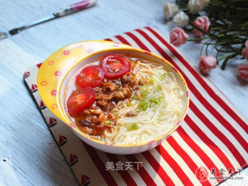 Tomato Noodles with Minced Meat recipe