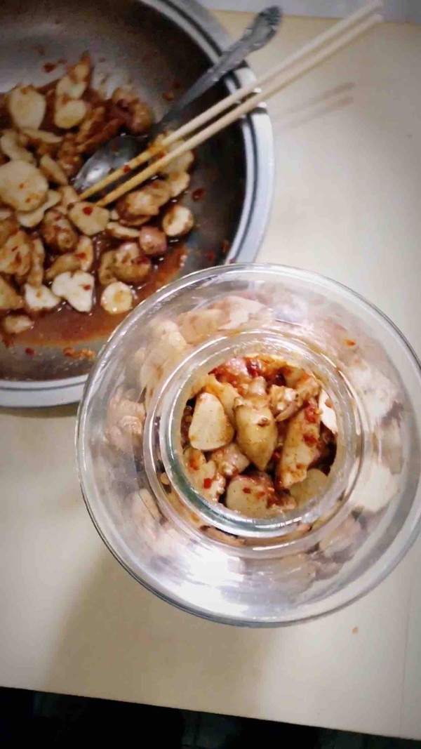 Garlic and Chili Pickled Jerusalem Artichoke recipe