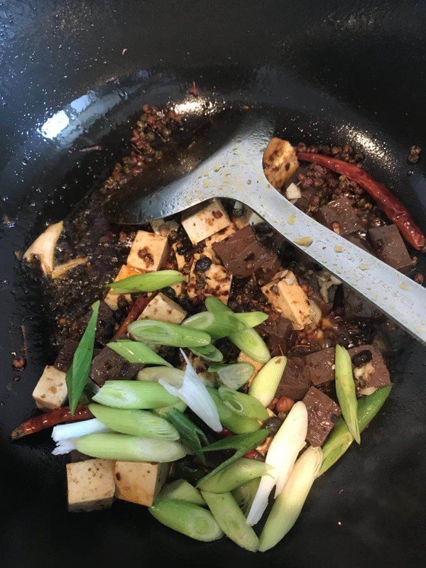 Three Pepper Duck Blood Tofu recipe