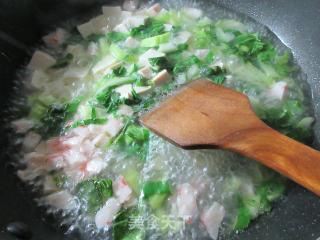 Shrimp Flavour Ball Green Vegetable Tofu Soup recipe