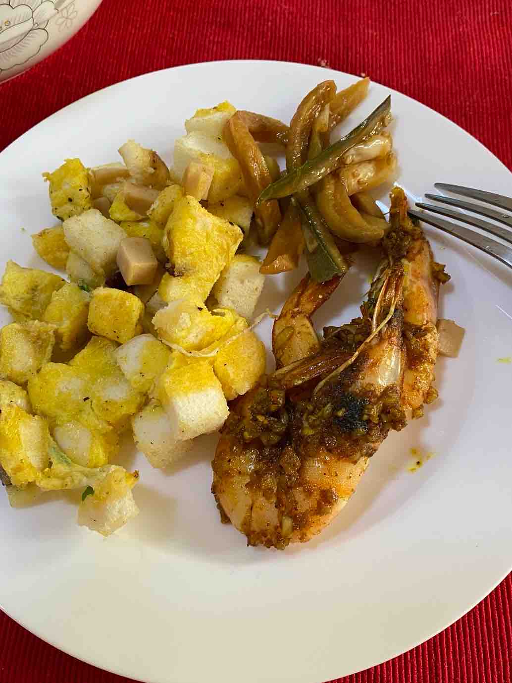 Pan-fried Small Buns ➕ Curry Shrimp Set Meal recipe