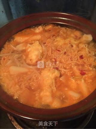 Kimchi Rice Cake Cheese Noodles recipe