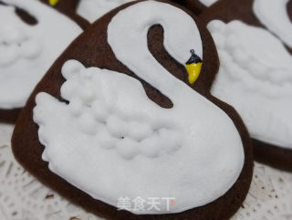 Chocolate Cookies with Swan Frosting recipe