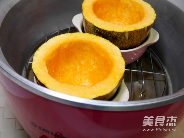 Pumpkin Seafood Steamed Egg recipe