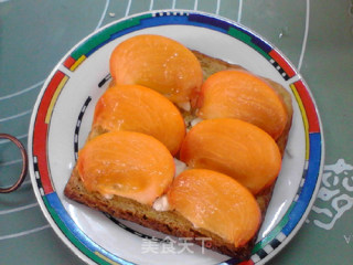 Honey Persimmon Cheese Toast recipe