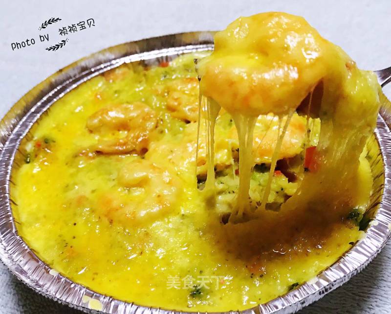 Mashed Potatoes, Shrimp, Vegetables and Cheese recipe