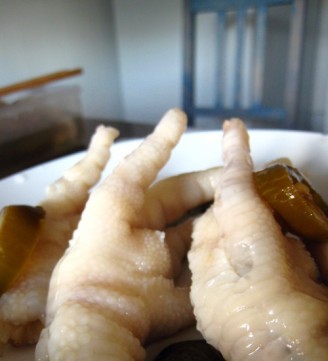 Pickled Chicken Feet with Mexican Pickled Peppers