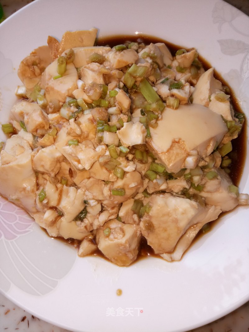 "flower Delicacy" Scallions Mixed with Tofu recipe